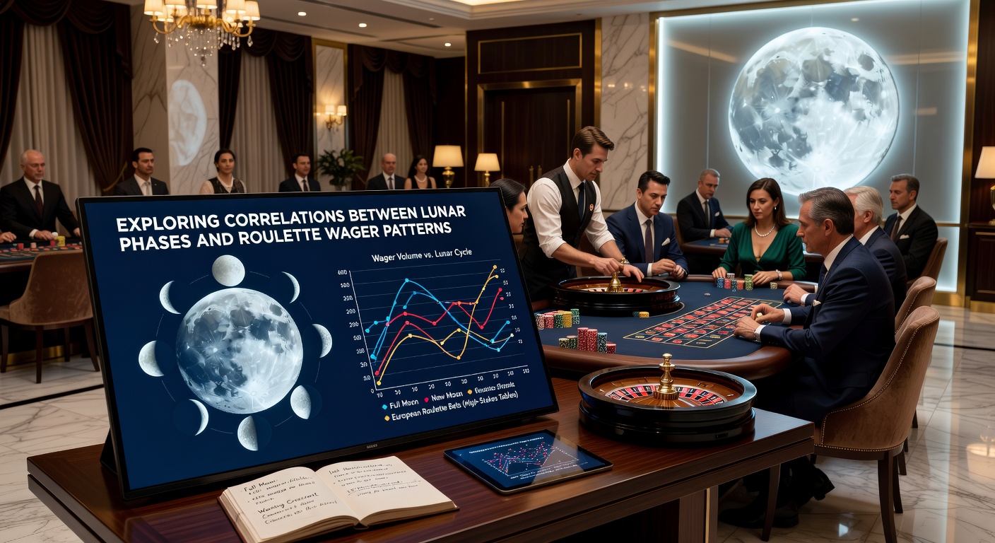 Roulette wheel under moonlight in a European casino setting with chips and betting patterns visible