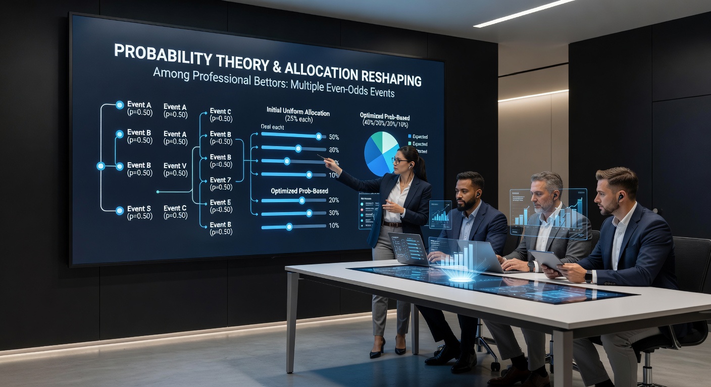 Data visualization of allocation shifts based on probability models in multi-event betting portfolios